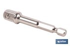 ADAPTADOR DE PORTAVASOS 3/8" PARA VASOS DE 1/4" | LONGITUD: 65 MM | FABRICADO EN ACERO CROMO VANADIO