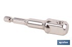 Adaptador de portavasos 1/2" para vasos de 1/4" | Longitud: 72 mm | Fabricado en acero cromo vanadio - Cofan