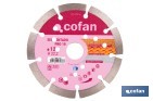 Disco de corte segmentado ventilado | Para ladrillo y hormigón | Corte en seco | Disponible en diferentes medidas - Cofan