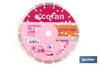 Disco de corte segmentado ventilado | Para ladrillo y hormigón | Corte en seco | Disponible en diferentes medidas - Cofan