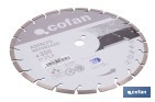 Disco de diamante reforzado soldado por láser | Corte húmedo en asfalto y hormigón abrasivo | Disponible en diferentes medidas - Cofan