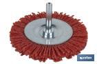 BROSSE CIRCULAIRE AVEC FILAMENTS ABRASIFS EN NYLON | DIFFÉRENTES DIMENSIONS | POUR LE POLISSAGE, LE MEULAGE, L'ÉLIMINATION DE LA ROUILLE, ETC.