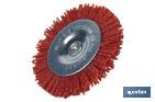 Escova circular com fios de nylon abrasivos | Disponível em diferentes tamanhos | Adequada para polir, esmerilhar, remover ferrugem, etc. - Cofan
