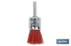 BROSSE PINCEAU AVEC FILAMENTS ABRASIFS EN NYLON | DIAMÈTRE 6 MM X 25 MM | POUR LE POLISSAGE, LE MEULAGE, L'ÉLIMINATION DE LA ROUILLE, ETC.
