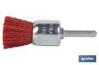 Cepillo de Brocha con Filamentos Abrasivos de Nylon | Diámetro de 6 mm x 25 mm | Para pulir, esmerilar, eliminar óxido, etc. - Cofan