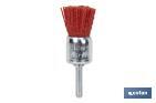 Nylon end brush | With nylon filaments | Ø6mm x 25mm | Suitable for polishing, grinding, removing rust, etc. - Cofan