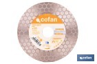 Disco porcelánico para corte, lijado y desbaste | Corte en seco de cerámica, porcelánico y gres | Disponible en diferentes medidas - Cofan