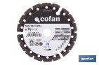 DISCO DE DIAMANTE MULTIMATERIAL Ø76 MM | CORTE EN SECO DE MÚLTIPLES MATERIALES | COMPATIBLE CON MINI AMOLADORA COFAN