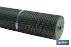 Rete di PVC | Fori quadrati di 20 mm | Verde | Dimensioni: 1 x 25 m - Cofan