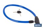 Candado antirrobo para bicicletas | Cable de acero de Ø5 mm | Longitud: 50 cm | Incluye 2 llaves | Revestimiento de PVC azul - Cofan