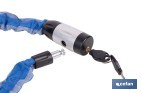 Candado de cadena de acero cementado | Cadena de Ø6 mm y longitud de 90 cm | Funda de nylon azul | Incluye 2 llaves de seguridad - Cofan