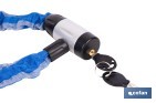 Candado de cadena de acero cementado | Cadena de Ø6 mm y longitud de 90 cm | Funda de nylon azul | Incluye 2 llaves de seguridad - Cofan