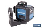 Nivel láser autonivelante de líneas cruzadas 3 x 360° | Modo automático y manual | Alta precisión | Incluye base magnética y maletín - Cofan
