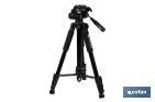 Universal telescopic tripod | 3 extensible legs | Adjustable height from 49cm to 149cm | Material: ABS + aluminium | Carrying bag included - Cofan