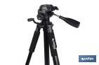 Universal telescopic tripod | 3 extensible legs | Adjustable height from 49cm to 149cm | Material: ABS + aluminium | Carrying bag included - Cofan