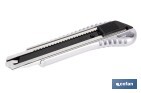 Cúter profesional de aluminio | Hoja negra SK2 | Sistema de bloqueo automático | Zona antideslizante | Disponible en 2 medidas - Cofan
