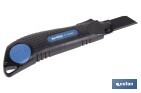 Cúter profesional de ABS | Con recubrimiento antideslizante TPR | Hoja negra ultra afilada SK2 | Bloqueo automático | Disponible en 3 medidas - Cofan