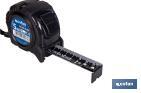 Flexómetro de hoja negra con impresión a doble cara | Carcasa de ABS | Funda antichoque | Botón de bloqueo automático | Disponible con cinta de 3, 5 y 8 metros de longitud - Cofan