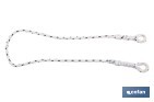 CORDE DE SÉCURITÉ POUR HARNAIS | DIMENSION DE 1,5 M | Ø12 MM | AVEC BOUCLES ET COSSES