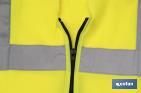 Gilet jaune de haute visibilité I Avec fermeture éclair I Plusieurs tailles disponibles - Cofan