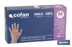 Caja de 100 unidades de guantes de vinilo | Con polvillo | Ambidiestros | Válidos para uso alimentario | Elásticos y resistentes - Cofan
