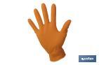 BOÎTE DE 100 GANTS EN NITRILE AVEC TEXTURE DE DIAMANT | TAILLES DE LA S À LA XL | COULEUR : ORANGE