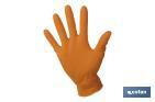 Box of 50 diamond-textured nitrile gloves | Available sizes from S to XL | Colour: Orange - Cofan