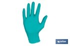 Caja de 100 guantes de nitrilo desechables de color verde, sin polvo, de alta resistencia y protección profesional | Disponible en diferentes tallas - Cofan