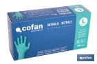 Caja de 100 guantes de nitrilo desechables de color verde, sin polvo, de alta resistencia y protección profesional | Disponible en diferentes tallas - Cofan