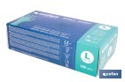 Caja de 100 guantes de nitrilo desechables de color verde, sin polvo, de alta resistencia y protección profesional | Disponible en diferentes tallas - Cofan