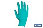CAJA DE 100 GUANTES DE NITRILO DESECHABLES DE COLOR VERDE, SIN POLVO, DE ALTA RESISTENCIA Y PROTECCIÓN PROFESIONAL | DISPONIBLE EN DIFERENTES TALLAS