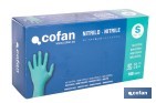 Caja de 100 guantes de nitrilo desechables de color verde, sin polvo, de alta resistencia y protección profesional | Disponible en diferentes tallas - Cofan