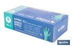 Caja de 100 guantes de nitrilo desechables de color verde, sin polvo, de alta resistencia y protección profesional | Disponible en diferentes tallas - Cofan