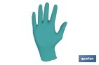 Caja de 100 guantes de nitrilo desechables de color verde, sin polvo, de alta resistencia y protección profesional | Disponible en diferentes tallas - Cofan