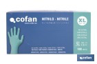 Caja de 100 guantes de nitrilo desechables de color verde, sin polvo, de alta resistencia y protección profesional | Disponible en diferentes tallas - Cofan