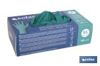 Caja de 100 guantes de nitrilo desechables de color verde, sin polvo, de alta resistencia y protección profesional | Disponible en diferentes tallas - Cofan