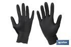 Boîte de 100 gants en nitrile avec texture de diamant | Tailles de la S à la XL | Couleur : Noire - Cofan