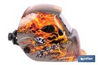 Casco de soldadura automático Fire Skull | Solar, oscurecimiento automático DIN 9-13 | Adecuado para soldadura tipo ARC, MIG, MAG y TIG - Cofan