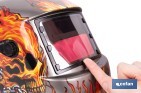 Casco de soldadura automático Fire Skull | Solar, oscurecimiento automático DIN 9-13 | Adecuado para soldadura tipo ARC, MIG, MAG y TIG - Cofan