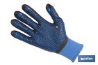 Guantes impregnados de nitrilo con puntos azules | EN 388-4121X | Alta destreza y comodidad | Disponibles desde la talla 6 hasta la 11 - Cofan
