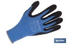 Guantes impregnados de nitrilo con puntos azules | EN 388-4121X | Alta destreza y comodidad | Disponibles desde la talla 6 hasta la 11 - Cofan