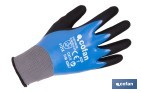 Double-dipped sandy blue nitrile-coated gloves | Colour: Blue | Maximum grip in dry, wet and oily conditions | En 388-2131X | Available from size 6 to 11 - Cofan