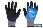 Double-dipped sandy blue nitrile-coated gloves | Colour: Blue | Maximum grip in dry, wet and oily conditions | En 388-2131X | Available from size 6 to 11 - Cofan