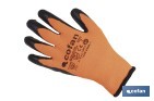 Guantes de protección naranja flúor con látex térmico | Protección mecánica y aislamiento térmico | EN 388 – EN 511 | Disponibles desde la talla 7 hasta la 11 - Cofan