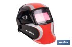 CASCO DE SOLDADURA AUTOMÁTICO RED SURFING | SOLAR, OSCURECIMIENTO AUTOMÁTICO DIN 9-13 | 4 SENSORES Y VISOR AMPLIO DIN 9-13 | ADECUADO PARA SOLDADURA TIPO ARC, MIG, MAG Y TIG