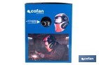 Casco de soldadura automático Red Surfing | Solar, oscurecimiento automático DIN 9-13 | 4 sensores y visor amplio DIN 9-13 | Adecuado para soldadura tipo ARC, MIG, MAG y TIG - Cofan