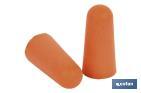 Pack de 50 Tampões de Proteção Auditiva (25 pares) para ouvidos Poliuretano SNR 36dB. Cor laranja. Descartáveis - Cofan