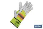 GANTS EN CUIR DE VACHETTE AVEC RUBAN RÉFLÉCHISSANT | [TAILLES : 9, 10 ET 11