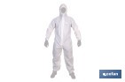 BUZO DE PROTECCIÓN DESECHABLE CON CAPUCHA | PROTECCIÓN QUÍMICA TIPO 5 Y 6 | COLOR BLANCO | DISPONIBLE DESDE LA TALLA M HASTA LA XXL