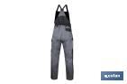 Bib and brace overall | Sinjou Model | Grey/Black | Materials: 60% cotton & 40% polyester - Cofan